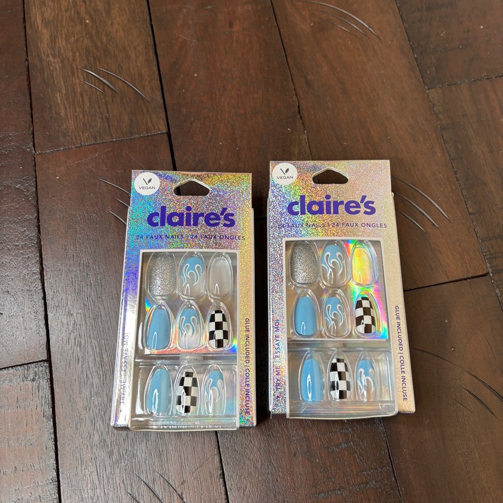 Claire's Press‎ On Nails Vegan Coffin Shape - New in Box - Never Opened
